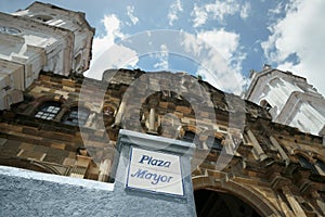 Panama City Cathedral in plaza Mayor Casco Antiguo