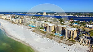 PANAMA CITY, FL - FEBRUARY 2016: Aerial view of coastline. Panama City is a famous destination in Florida
