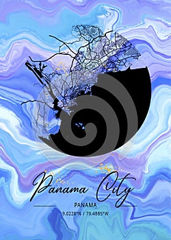 Panama City - Panama Daylily Marble Map