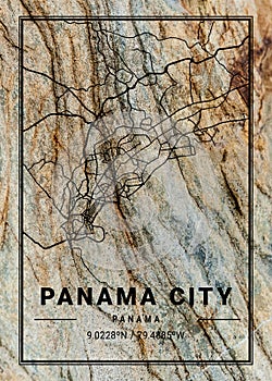 Panama City - Panama Zoe Marble Map