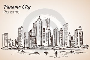 Panama city sketch. Panama.