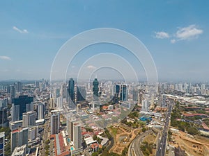 Panama city skyline aerial - modern skyscraper cityscape