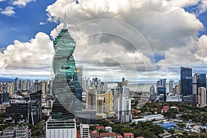 Panama city skyline - modern city skyline - skyscraper building panorama -