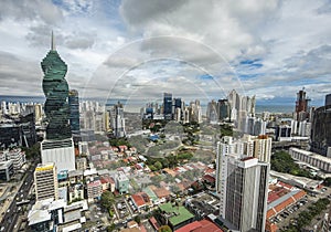 Panama city skyline - modern city skyline - skyscraper building panorama -