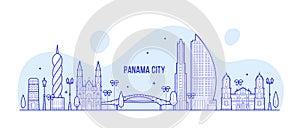 Panama City skyline Republic Panama city vector