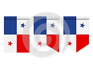 Panama flag or pennant isolated on white background. Pennant flag icon