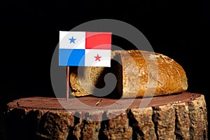 Panama flag on a stump with bread