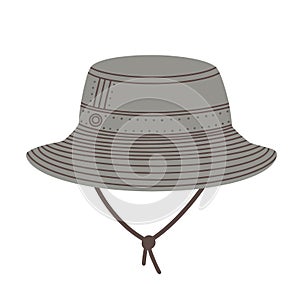 Panama hat with a drawstring. Summer headdress.