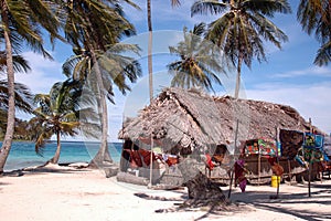 Panama kuna indian house on island