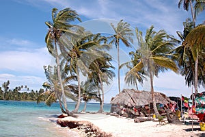 Panama kuna indian house on island