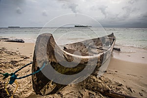Panama native boat San Blas islands photo