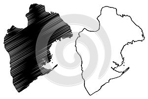 Panama Oeste Province Republic of Panama, Provinces of Panama map vector illustration, scribble sketch Panama Oeste map