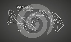 Panama vector black triangle perspective mosaic outline map photo