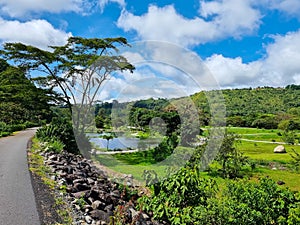 Panama, panoramic view of the central park of Boquete