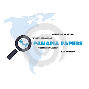 Panama Papers Concept Design - Tax Evasion and Offshore Banking - Investigation and Data Leaks