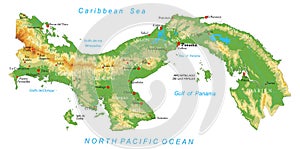 Panama physical map