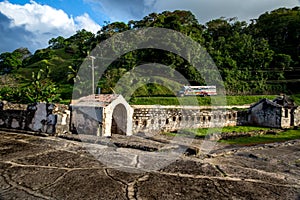 Panama, Portobelo old fortress is a beautiful bay in the Atlantic