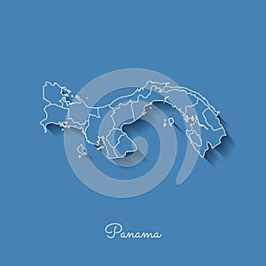 Panama region map: blue with white outline