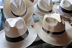 Panama straw hat grades showed at the manufacterer, fino and superfino, Montecristi, Ecuador