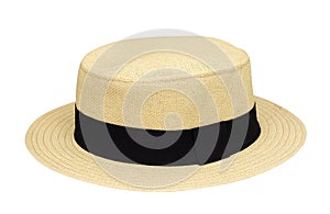 Panama style hat isolated white background