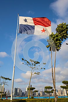 PanamÃÂ¡ Flag at cinta costera photo