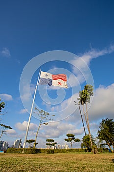 PanamÃÂ¡ Flag at cinta costera photo