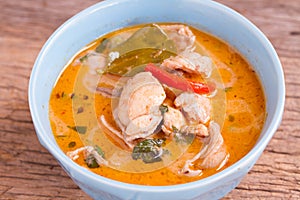 Panang curry with chicken traditional Thai style food