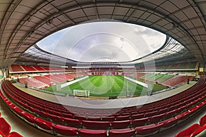 panaram view inside soccer stadio - fussballstadion panorama vor Spielbeginn