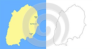 Panarea island map part of aeolian archipelago - cdr format