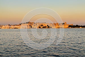 Panaromic view of the Udaipur City Palace photo