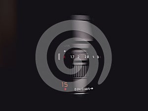 Panasonic Lumix G Leica 15mm lens on black background photo