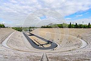 Panathenaic Stadium, which hosted the first modern Olympics, in Athens, Greece