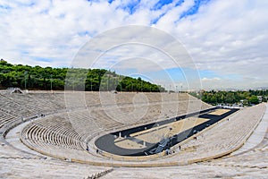 Panathenaic Stadium, which hosted the first modern Olympics, in Athens, Greece