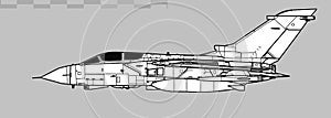 Panavia Tornado GR4. Vector drawing of multirole combat aircraft. photo