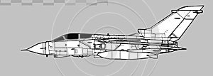 Panavia Tornado GR4. Vector drawing of multirole combat aircraft.