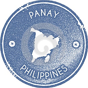 Panay map vintage stamp.