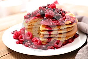 Pancake with berries photo