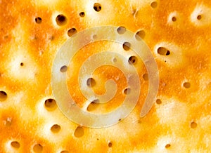 Pancake close-up photo. Baked pancake or bakery bubbled surface.