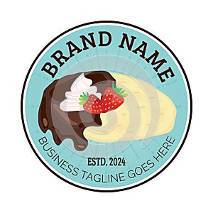 Pancake or Crepes Round Badge Logo