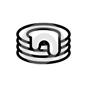 Pancake Fast Food icon outline vector. isolated on white background