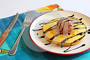 Pancake ice cream chocolate