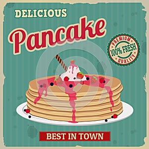 Pancake retro poster