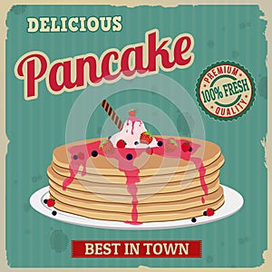 Pancake retro poster photo
