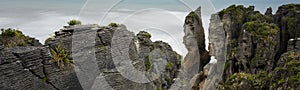 Pancake rocks landscape at Dolomite Point, New Zealand