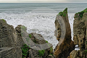 The Pancake Rocks at Punakaiki, Greymouth, West Coast, South Island, New Zealand