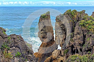 Pancake rocks in Punakaiki, New Zealand