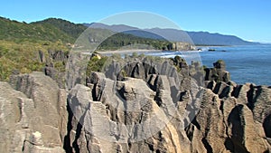 Pancake rocks at the Westcoast, southern island, New-Zealand