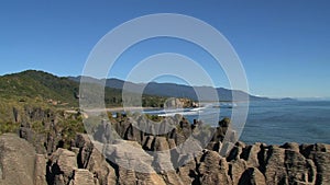 Pancake rocks at the Westcoast, southern island, New-Zealand