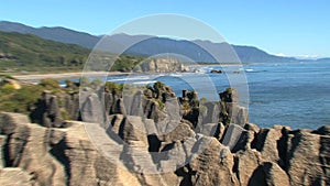 Pancake rocks at the Westcoast, southern island, New-Zealand