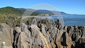 Pancake rocks at the Westcoast, southern island, New-Zealand